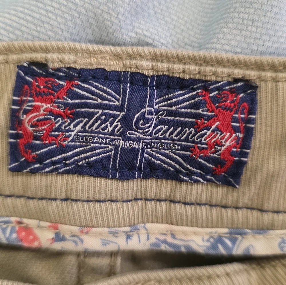 English Laundry Men’s Lightweight Corduroy Pants 34x32 Khaki Tan Slim Straight